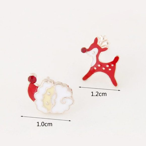 Santa Claus Rudolph Christmas earrings Season Greeting Happy Holidays - Picture 9 of 11